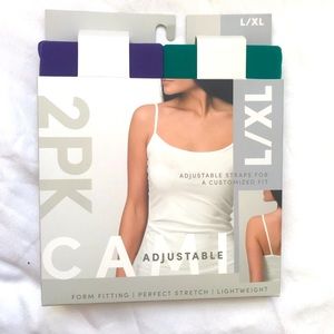 1 pack with two camisoles size L/XL, brand new one green and one purple